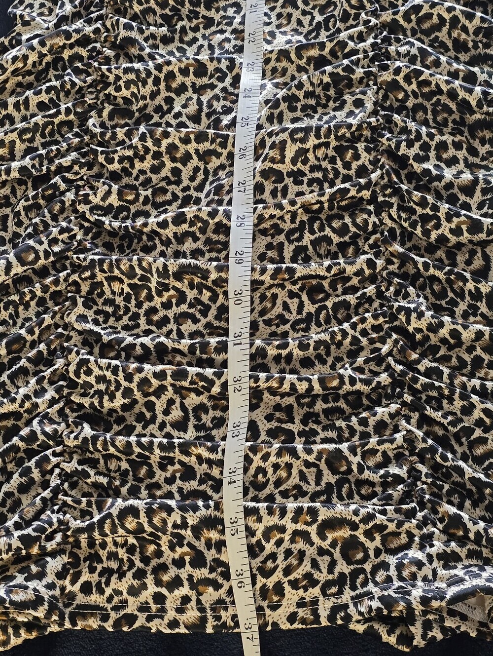Vintage Y2K Le Château leopard Print Ruched Dress Size M - Picture 9 of 12